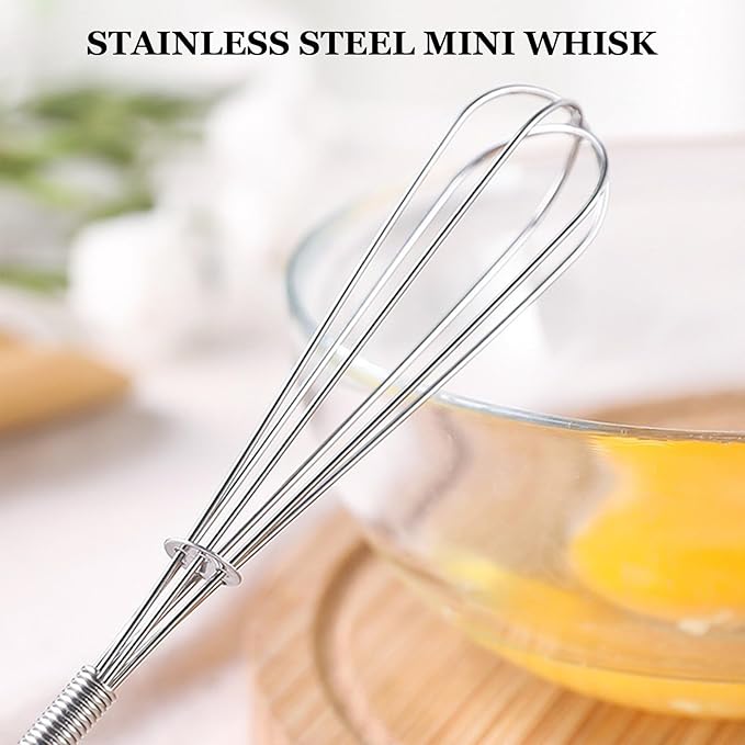 NileHome Mini Whisks Stainless Steel Whisk Set 5" 7" Kitchen Small Wisk Balloon Wire Tiny Whisks for Cooking, Whisking, Blending, Beating, Stirring 2Pack - Image 6