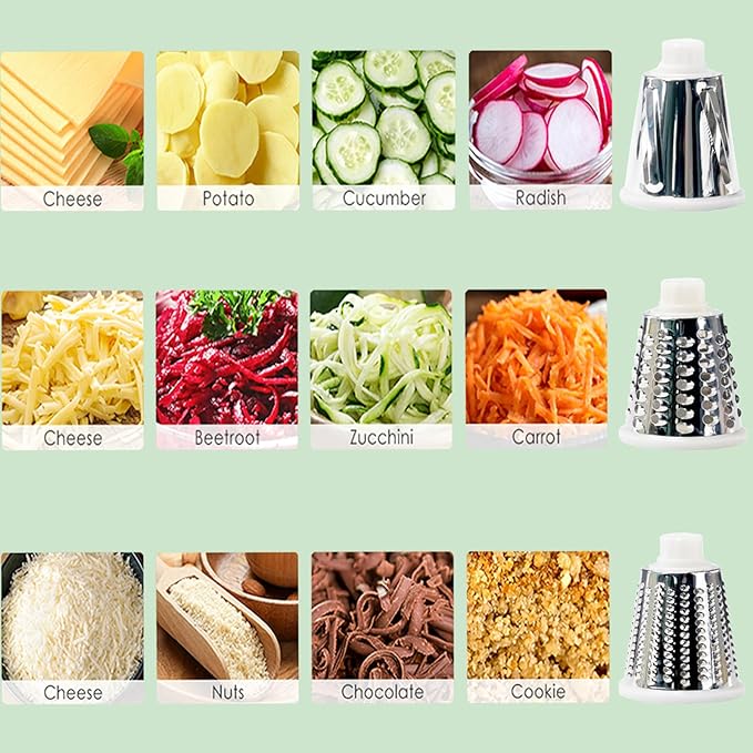 Cheese Grater with Handle, Multifunctional Manual Rotary Cheese Grater - Cheese Shredder Easily Chop Carrots, Potatoes, Vegetables and Fruits and Easy to Clean(red) - Image 4