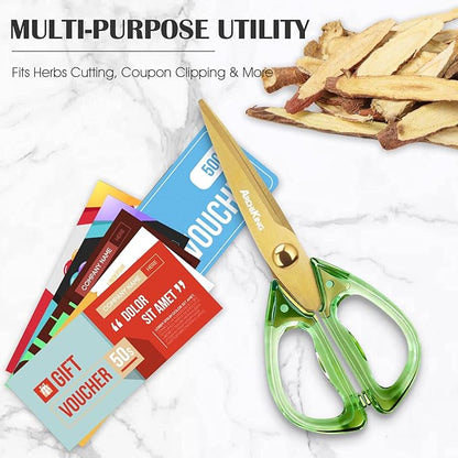8.0inch Kitchen Shears, Sharp Stainless Steel Meat & Poultry Scissors, Transparent Blue Acrylic Handle, All Purpose Utility Cooking Scissors for Kitchen/BBQ/Home/Office - Image 3
