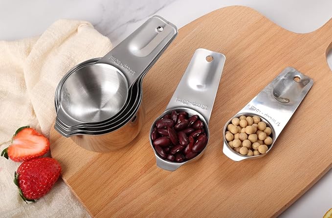 DOTINGHUX 8 Pcs Stainless Steel Measuring Cups Set, Kitchen Measuring Cup for Cooking and Baking - Image 7