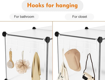 HOMIDEC 6-Cube Storage Organizer, Closet Organizer Storage Shelf Bookcase Bookshelf with Metal Hammer, Storage Cubes Organizer Cabinet for Kids, Closet, Bedroom, Bathroom, (11.8x11.8x11.8 inch) - Image 5