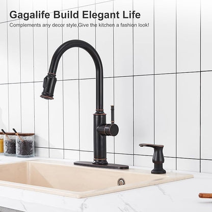 GAGALIFE Kitchen Sink Soap Dispenser Oil Rubbed Bronze, Under Sink Soap Dispenser with 40" Silicone Extension Tube Kit,Say Goodbye to Frequent Refills - Image 3