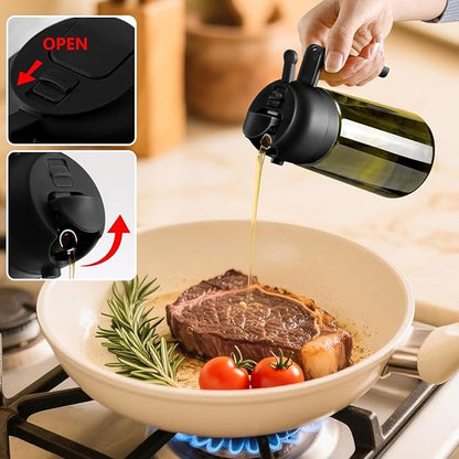 SWEET VIEW - Olive Oil Sprayer for Cooking, 16oz/470ml Glass Light-Proof Oil Pourer for Kitchen with Stickers for Air Fryer, Cooking, Salad, and BBQ with Stickers - Image 4