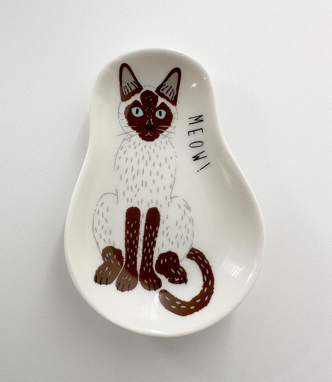 KiaoTime Cat Paw Spoon Rests - Procelain Cute Cat Spoon Teaspoon Holder Coffee & Bar Station Decor - Image 2