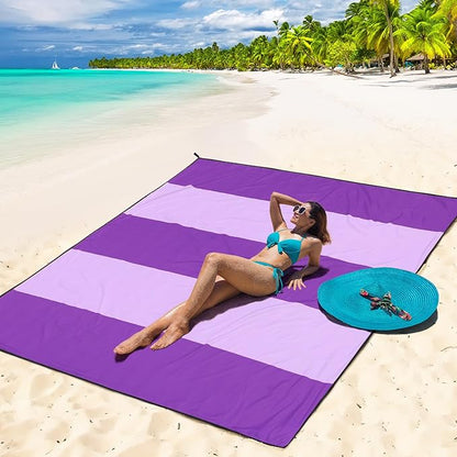 WIWIGO Beach Blanket Waterproof Sandproof Beach Mat 79" X 83"/10'x9'for 2-8 Adults Quick Drying Outdoor Picnic Mat Beach Accessories for Travel, Camping, Hiking - Image 5