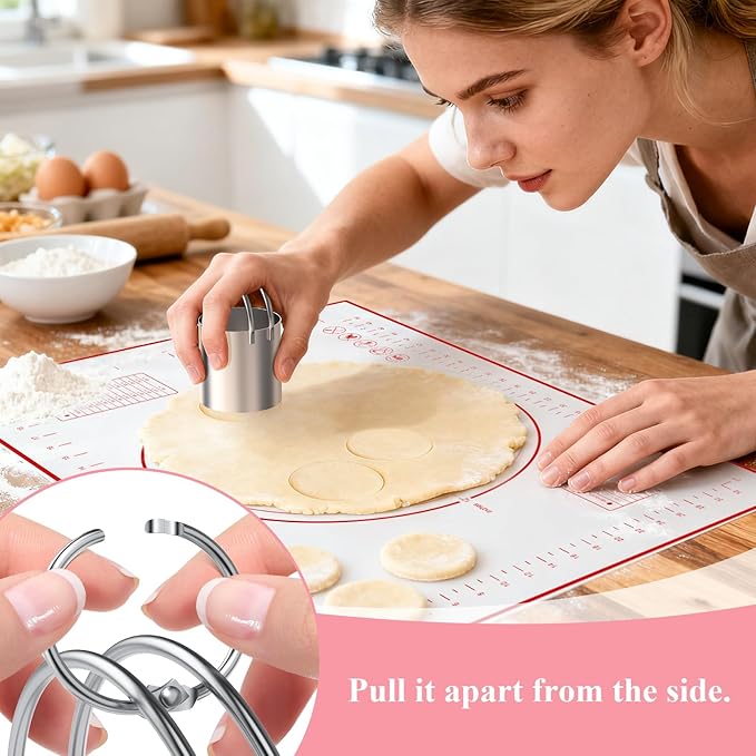Biscuit Cutter, Silicone Pastry Dough Baking Mat Set, Baking Tools and Accessories Kit (4 Pcs/Set) - Image 5