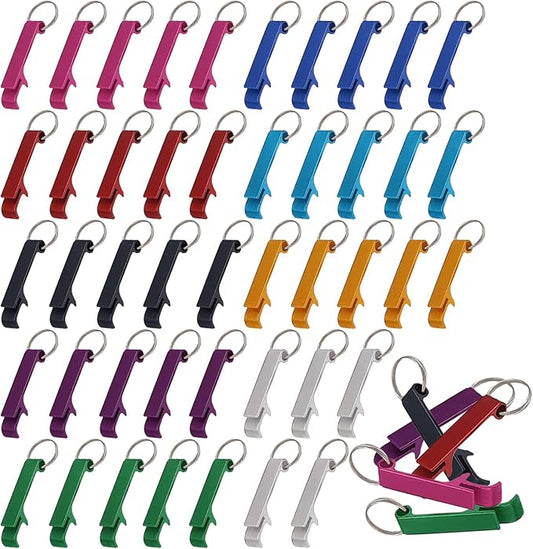 50 Pcs Bottle Openers, Soda Beverage Beer Bottle Opener Keychain,Small and Practical, Easy to Carry, for Kitchen/Wedding/Bar/Party by Unknown