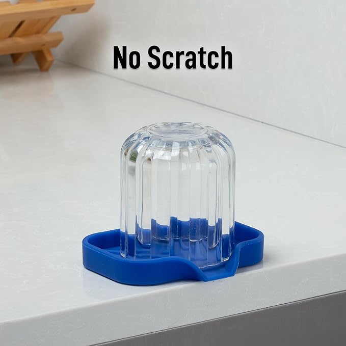 Zulay Kitchen Small Silicone Sponge Holder (4.9x3.3”) – Space-Saving Sink Organizer Tray for Sponge, Soap, Brush & More – Compact Non-Slip Dish for Kitchen & Bathroom (Turkish Sea) - Image 7