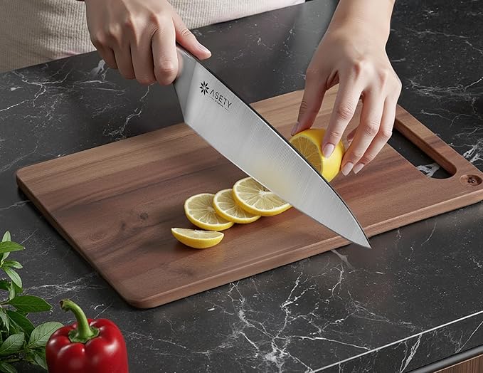 ASETY Knife Set - Ultra Sharp Knives Set for Kitchen with block, 15 PCS Stainless Steel Knife Set with Built-in Sharpener, Ergonomic Non-Slip Handle, Elegant Box for Men Women, Mothers Day - Image 8