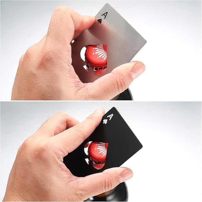 20Pcs Ace of Spades Bottle Openers, Poker Card Bottle Openers, Stainless Steel Portable Metal Credit Card Beer Bottle Can Cap Openers for Wallet Pocket Wedding Birthday Party- Black,silver - Image 5