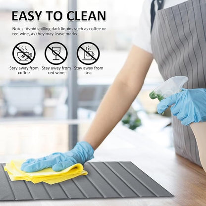 Large Stone Dish Drying Mat for Kitchen Counter 24x16 Inch - Super Absorbent Quick Dry Diatomaceous Earth with PU Leather, Foldable Space Saving Stone Bath Mats for bathroom - Image 6