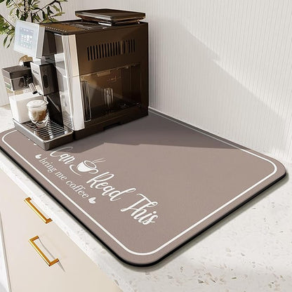 Coffee Bar Mat for Countertops 18inx24in,Absorbent Hide Stain Anti-Slip Cafe Bar Accessories Fit Under Coffee Machine Mat,dish drying mats for kitchen