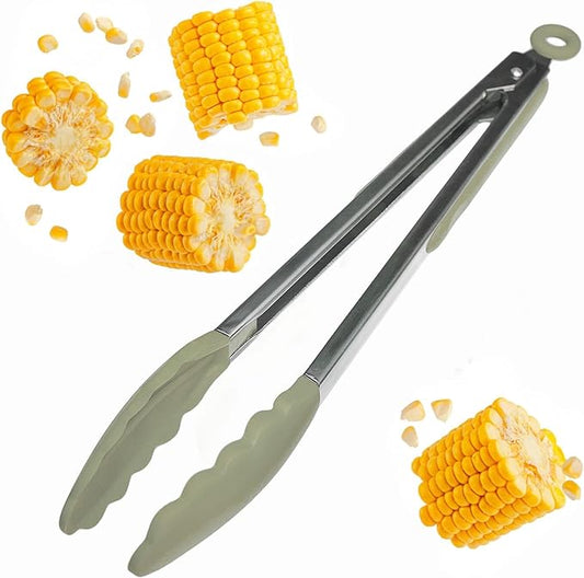 Starpack 'Get a Grip' Silicone Kitchen Tongs for Cooking 12 Inch - BBQ Silicone Tongs for Grill Heat Resistant to 600°F - Stainless Steel Utensils with Non Stick Rubber Tips for Serving Food by StarpackHome