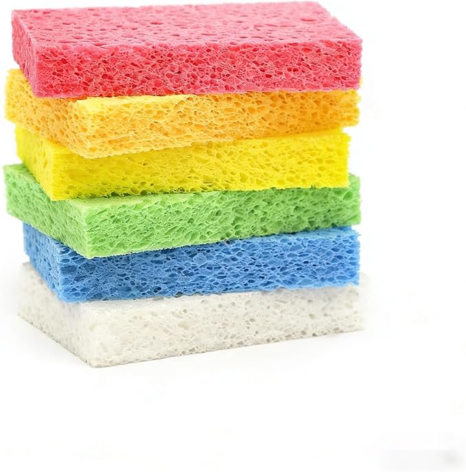 ARCLIBER Cellulose Sponges,Heavy Duty Scrub Kitchen Sponge No Scratching,Pop Up Eco DIY (6 Pack) by ARCLIBER