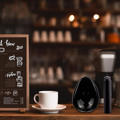 Coffee Bean Dosing Cup and Spray Bottle Set - Ceramic Espresso Accessories Kit, 8ml Static Reducing Sprayer for Cafe, Home Use | Barista-Approved Dosing Tools