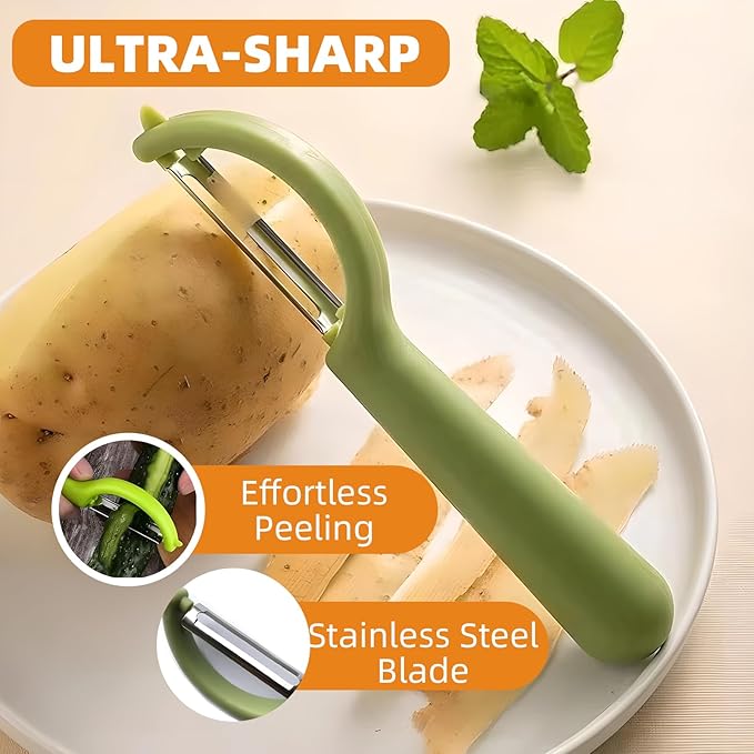 Trez Treamer 6-Pack Vegetable Peeler for Kitchen，Y Peeler Stainless Steel Potato Peeler Set for Apple Veggie Carrot Fruit Zucchini Cucumber Safe Peelers Bulk with Non-Slip Handle (P) - Image 2