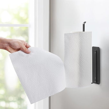 EASTTOWEST Magnetic Paper Towel Holder,Black Towel Bar Rack for Refrigerator BBQ Grills Griddles Toolbox RVs Tailgates,Heavy Duty Strong Magnet Backing,12”(L) x 3”(H),Fit All US Paper Roll