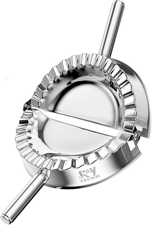 KAYCROWN 6 Inch Empanada Press, Stainless Steel Dumpling Maker Dough Cutter Dumpling Mold for Empanada, Dumpling, Ravioli, Pierogi, Turnovers, Calzone (XL: 6 inch)