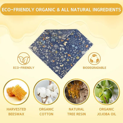 Reusable Beeswax Wrap - 9 Pack Beeswax Wraps for Food, Eco-Friendly Beeswax Food Wraps, Bread Sandwich Wrapper - Organic, Sustainable, Zero Waste, Reusable Plastic-Free Food Storage Wrap, 1XL, 3M, 5S - Image 2