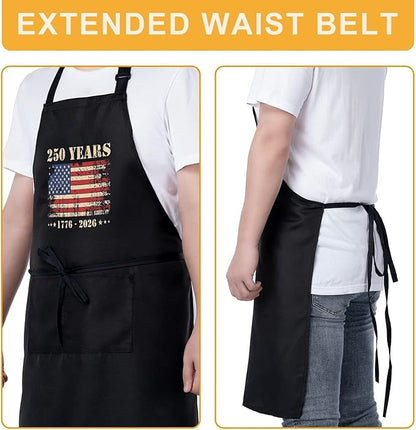 Us 250 Years Of Freedoms Apron With Pocket For Mens
