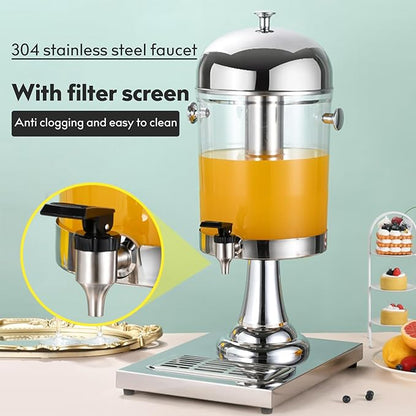 2.2 Gallon Drink Dispensers for Parties, Beverage Dispenser with Stand, Commercial Hot Cold Juice Dispenser with Ice Container and Stainless Steel Drip Trays for Beer, Water Lemonade - Image 3