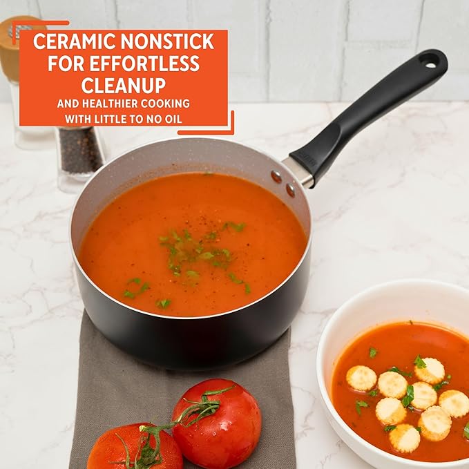 IMUSA 2.0 Qt PFAS Free Ceramic Nonstick Saucepan, Small Pot for Sauces, Gravies, Soups, Stews, Boiling & Heating, Aluminum Cookware with Cool-Touch Handle - Image 4