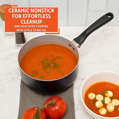 IMUSA 2.0 Qt PFAS Free Ceramic Nonstick Saucepan, Small Pot for Sauces, Gravies, Soups, Stews, Boiling & Heating, Aluminum Cookware with Cool-Touch Handle - Image 4