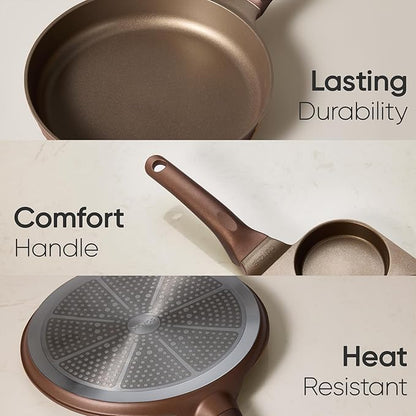 CAROTE Pots and Pans Set Non Stick, Cookware Sets Nonstick 21 pcs Kitchen Pot & Pan, Induction cookwasre Compatible with Crepe Frying Pan PFOA/PFOSFree - Image 5