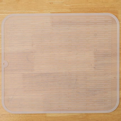 MicoYang Silicone Dish Drying Mat for Multiple Usage,Easy clean,Eco-friendly,Heat-resistant Silicone Mat for Kitchen Counter or Sink,Refrigerator or Drawer Liner Translucent 2XL 24 inches x 18 inches by MicoYang