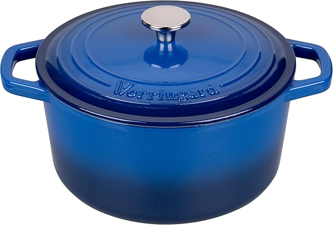 VORRINGARD Enameled Cast Iron Dutch Oven Pot with Lid, for Bread Baking, Round Bread Oven- include Sourdough Bread Baking Supplies Set, 4.5QT, Blue - Image 4