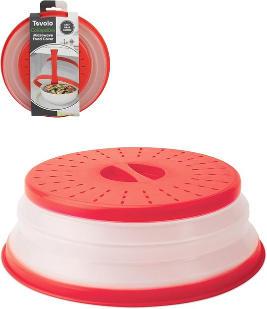 Tovolo Vented, Easy Grip, Collapsible Microwave Cover, 10.5 Inch, Red by Tovolo