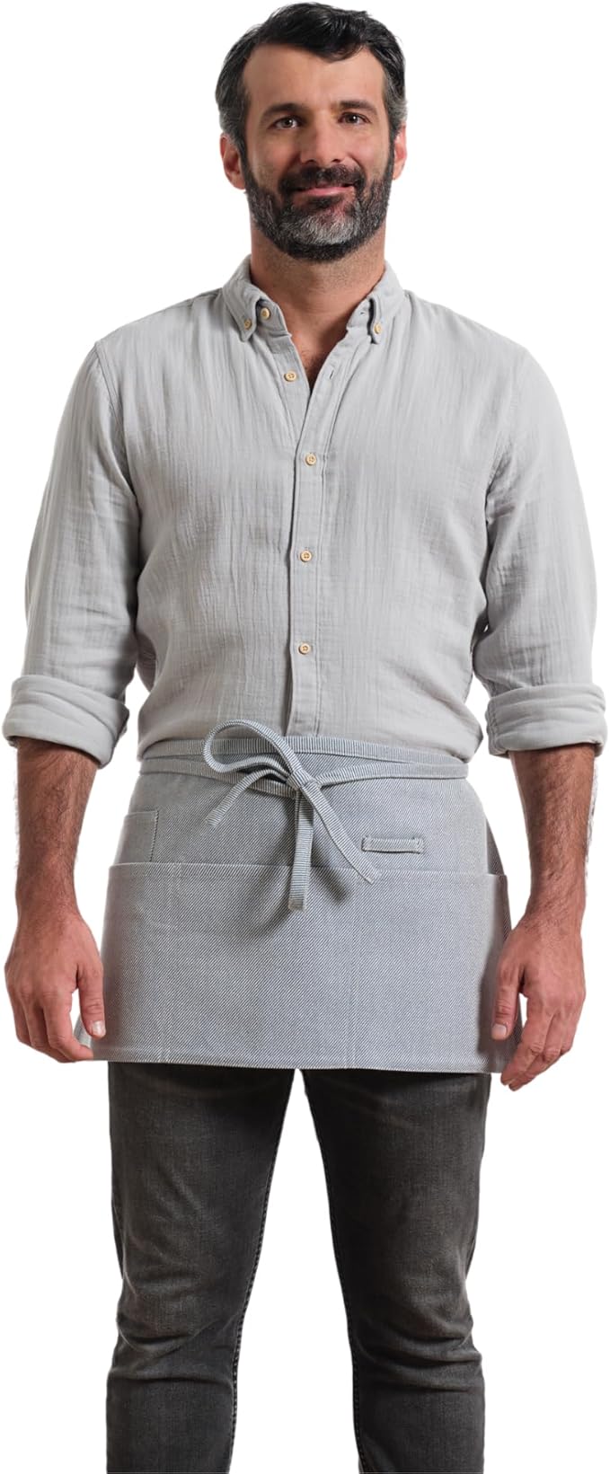 MEEMA Chef Waist Apron Cotton Fabric |Washable & Breathable Waitress & Server Half Aprons for Women with Pockets & Long Waist Straps | Cooking, Baking, Grilling & Crafting