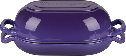 VORRINGARD Enameled Cast Iron Sourdough Bread Oven, Dutch Oven, Loaf Cast Iron Bread Pan for Homemade Bread Baking, Meatloaf Pan with Lid, 5QT, Purple - Image 7