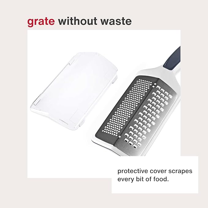 Zyliss SmoothGlide Dual Grater – Handheld with Stainless Steel Blades & Ergonomic Handle – Dual-Sided Medium & Coarse Grater for Cheese, Vegetables, Chocolate & More with Protective Cover
