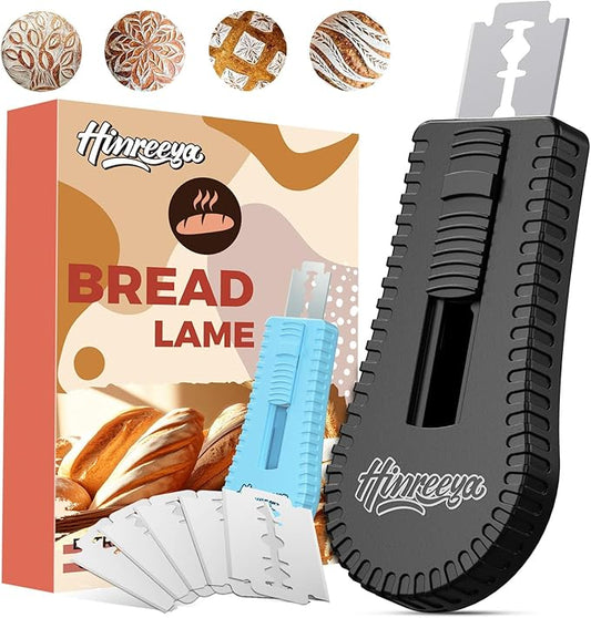Extractable & Magnetic Bread Lame Sourdough Bread Knife - Professional Sourdough Scoring Tool - Deal for Sourdough Bread, Pizza Dough and Baking Supplies - Scoring Patterns booklet & 5 Razor Blades