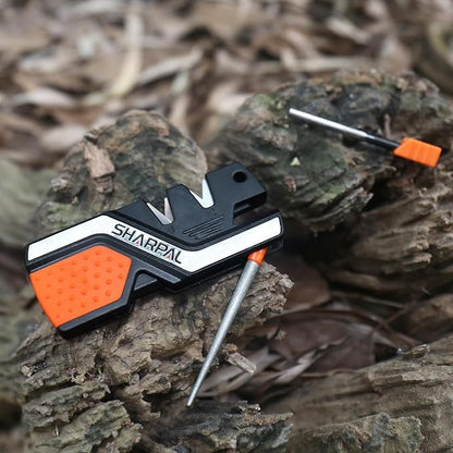 SHARPAL 101N 6-in-1 Pocket Knife Sharpener & Survival Tool – Diamond Sharpening Rod, Fire Starter Ferro Rod, Whistle – Sharpens Straight & Serrated Blades, Repairs & Hones Knives Mothers Day Gifts - Image 3