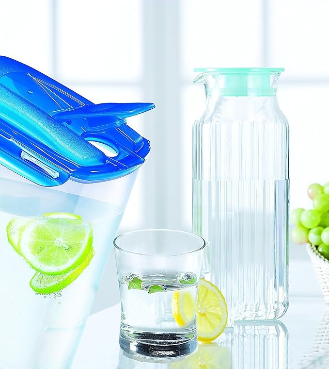 LocknLock Aqua Fridge Door Water Jug with Handle BPA Free Plastic Pitcher with Flip Top Lid Perfect for Making Teas and Juices, 3 Quarts, Blue - Image 2