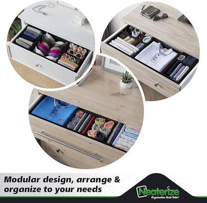 Drawer Organizer Clothes Set of 12 Black - Dresser Organizer For Nursery, Bedroom, Closet - Perfect Baby Clothes Organizer and Storage & General Nursery Organization or Dresser Drawer Organizers - Image 9