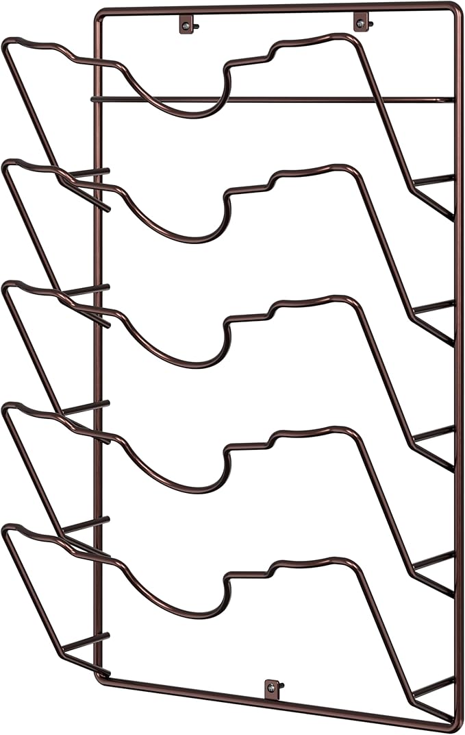 Simple Houseware Wall Door Mounted Pot Lid Rack, 9.5" Wx4.5 Dx17.2 H, Bronze Finish - Image 4