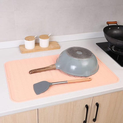 MicoYang Silicone Dish Drying Mat for Multiple Usage,Easy clean,Eco-friendly,Heat-resistant Silicone Mat for Kitchen Counter or Sink,Refrigerator or Drawer Liner Pink 3XL 28 inches x 18 inches - Image 8
