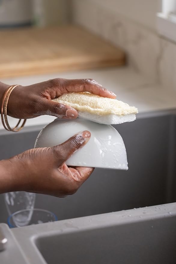 Full Circle 100% Plant-Based Loofah Sponges – Pack of 2 – Plastic-Free, Natural Sponge, No Microplastics, Safe for Nonstick Cookware. - Image 10