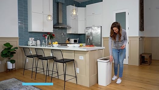 SIMPLI-MAGIC 79502 13 Gallon Touchless Sensor Trash Can, Rectangle Garbage Bin, Perfect for Home, Kitchen, Office, White - Image 9