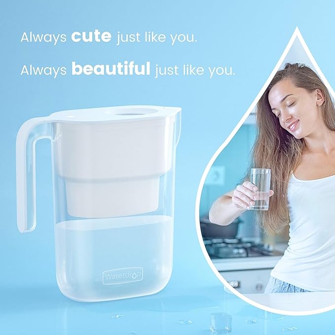 Waterdrop PT-05W Water Filter Pitcher, 7-Cup Capacity, NSF Certified, 5X Longer Filter Life, Up to 200 Gallons, for Fridge, Countertop, and Gift Giving, Reduces PFOA/PFOS, Chlorine, White - Image 9
