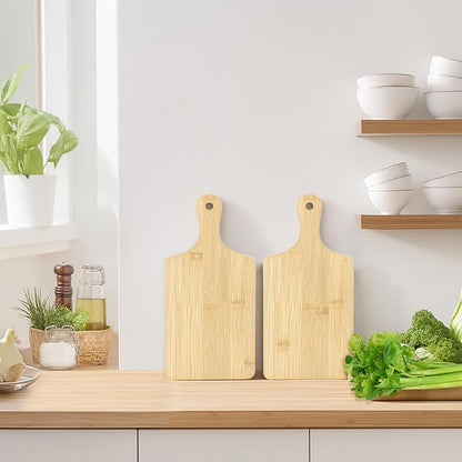 25 PCS Cutting Board Bulk Wood Chopping Board Laser Engraving Serving Board with Handle Charcuterie Boards for Customized Mother's Day Housewarming Gift 11" x 5" Bamboo - Image 7