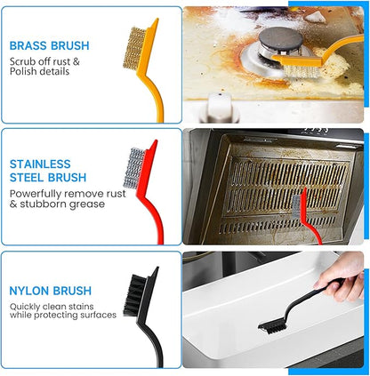 14Pcs Crevice Cleaning Brush Set, V Shape Grout Cleaner Brush for Deep Cleaning Gap, Hard Bristle Scrub Brushes Tools, Cleaning Supplies for Household Use, Bathroom, Kitchen, Toilet, Window - Image 5
