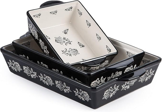 Wisenvoy Baking Dish Ceramic Lasagna Pan Casserole Dish 3-Piece Bakeware Sets Baking Dishes Baking Set Baking Dish Set by wisenvoy
