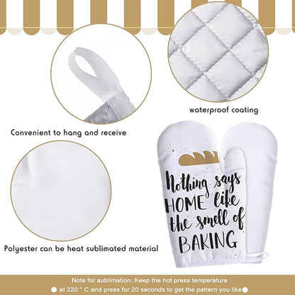 Patelai 50 Pieces Blank Sublimation Oven Mitts Set Include Blank Sublimation Heat Resistance Oven Gloves and Pot Holders for DIY Kitchen Dining Room Accessories