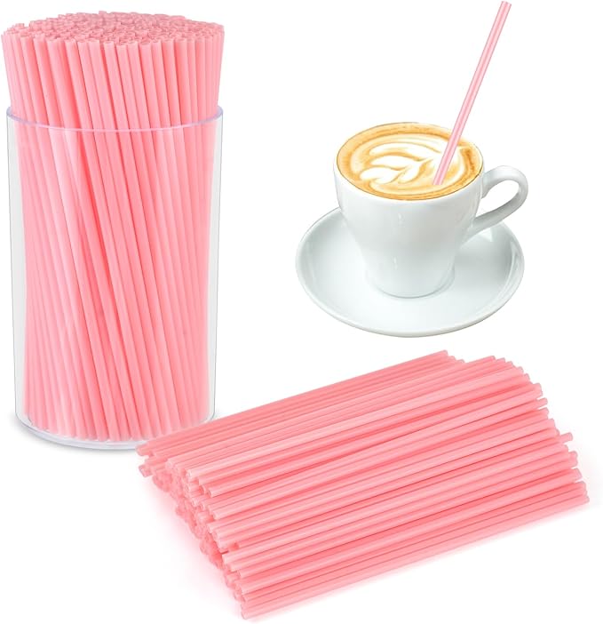 500 Pcs Pink Coffee Stir Sticks Set Coffee Stirrers Holder Acrylic Stir Stick Holder Bar Straws Cocktail Straws Drink Stirrers for Coffee Bar Cocktail Milk Tea Restaurant Home Kitchen Party Supplies by DLUGOPIS
