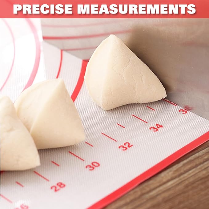 Silicone Pastry Mat Extra Thick Large Non Stick Baking Supplies Kitchen Counter Cooking Rolling Dough Sheet Pie Crust Sourdough Bread Oven Liner with Measurement (20''(W) * 28''(L)) - Image 5