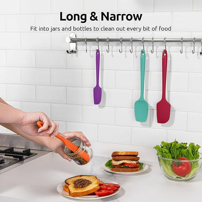 High Heat Resistant Silicone Spatula: U-Taste 600ºF Hot-Proof Food Grade Rubber Kitchen Baking Scraper, Flexible and Sturdy Cooking Utensil for Mixing Scraping in NonStick Cookware (4PCS, Multicolors) - Image 9